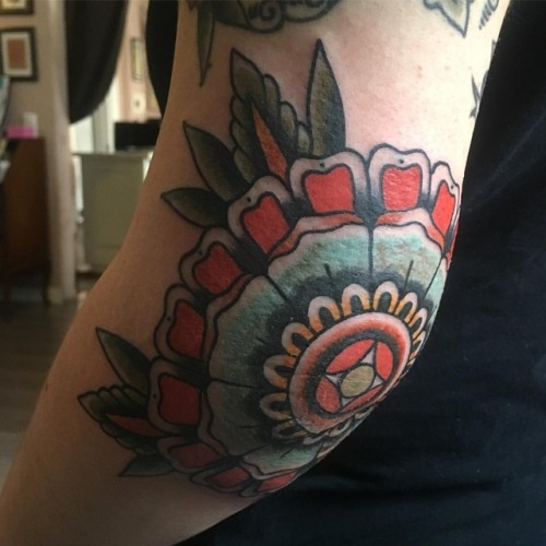 Difficult to take a good picture of a swollen and bloody elbow,...