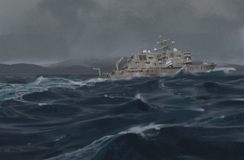 Back to practice! Here’s a quick ship painting from...