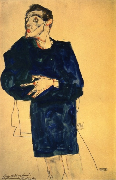 expressionism-art - Rufer, 1913, Egon SchieleSize - 48.2x31.2...