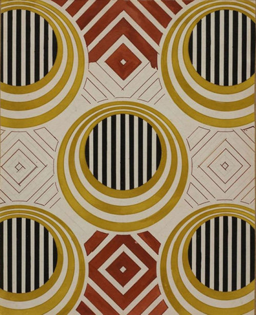 design-is-fine:
â€œLyubov Popova, textile design, 1923-24. Gouache and ink on paper. Greek State Museum of Contemporary Art, Thessaloniki - Costakis Collection
â€