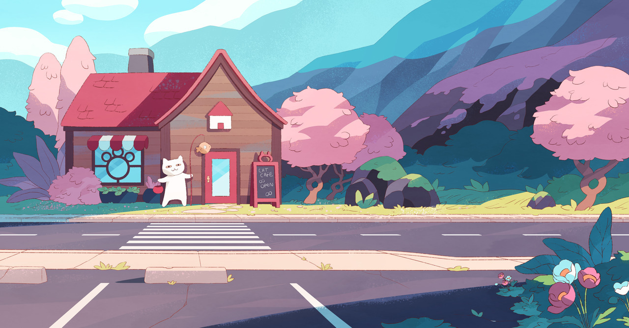 Each background for Bee and PuppyCat: Lazy in Space is prettier than the one…