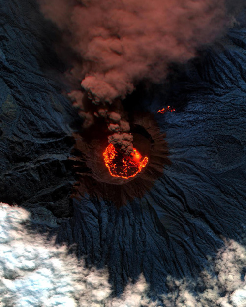 dailyoverview - Lava and ash billow out of Raung, one of the most...