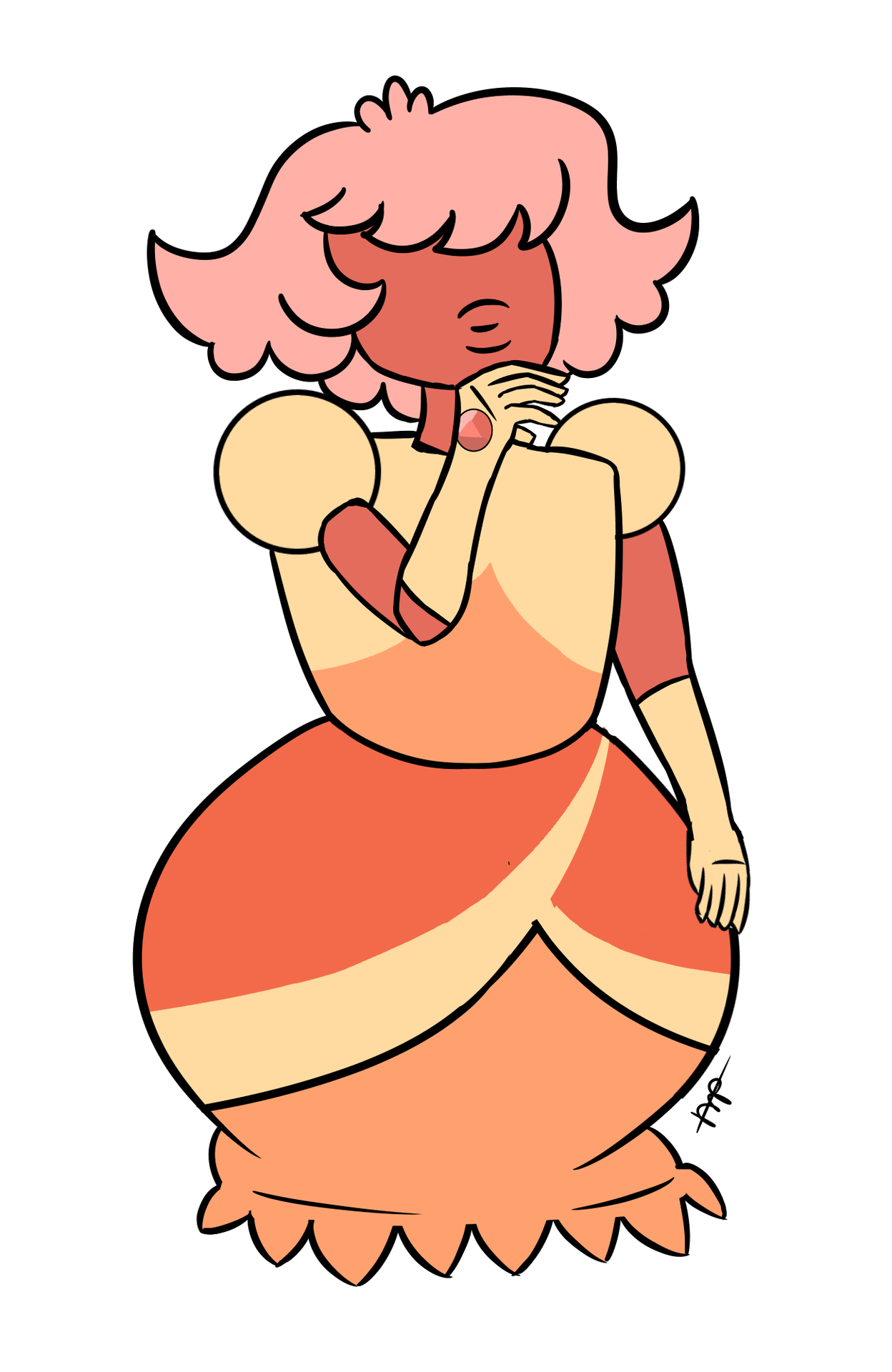 So I decided to draw Padparadscha from steven universe tonight when I got bored.