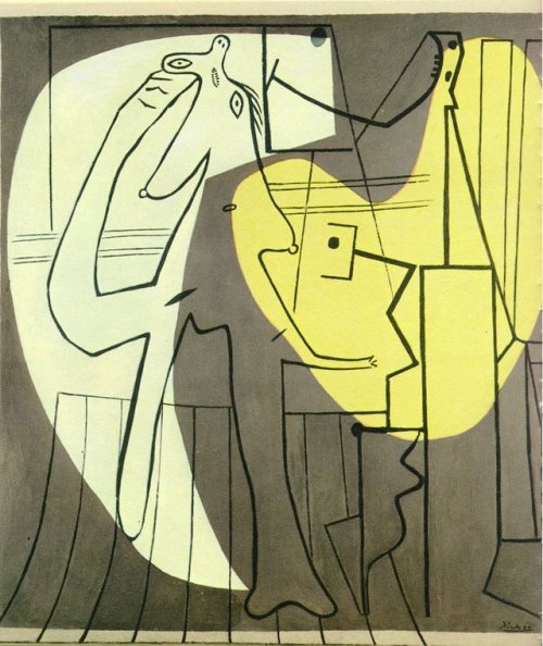 cubism-art:Painter and his model, 1927, Pablo PicassoSize:...