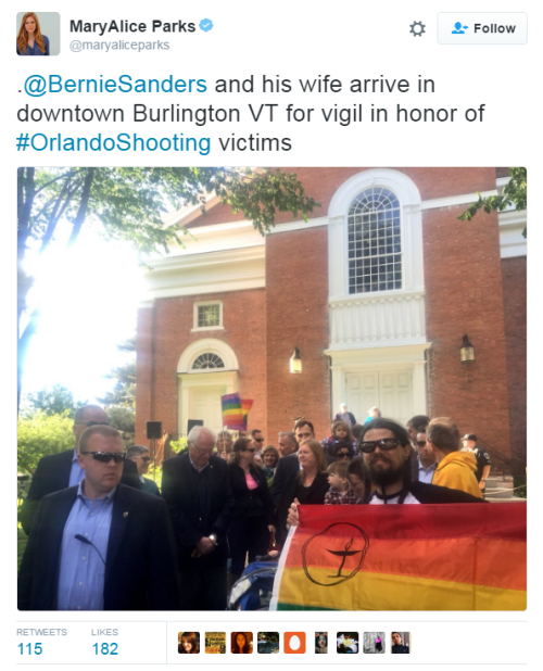 nevaehtyler - Bernie Sanders Joined Burlington Vigil To Honor...