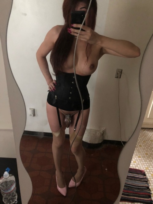 prissychastity - My newest dress with the usual undergarments