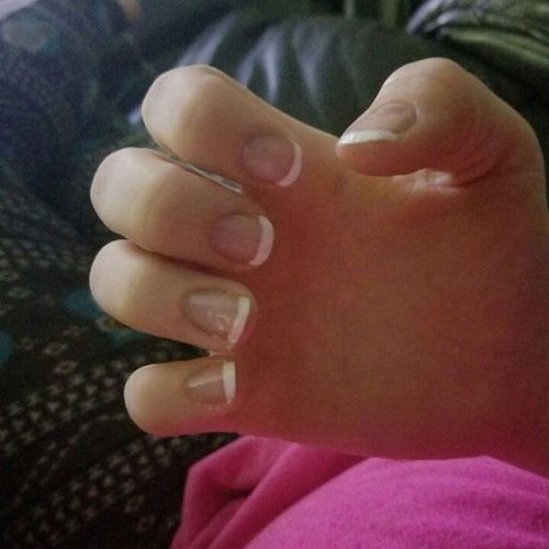 First time doing my own french tips, what do you think?#feet...