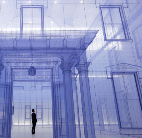 cubebreaker:This installation by Do Ho Suh used silk to recreate...