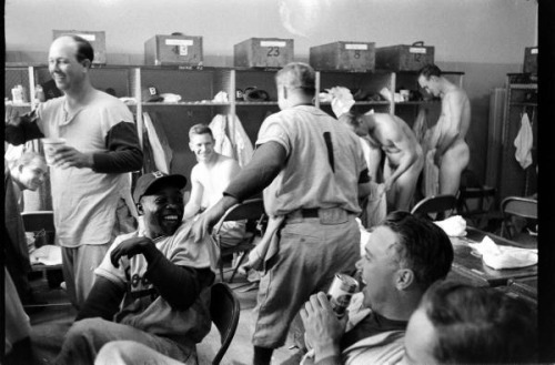 notdbd - Brooklyn Dodgers clubhouse 1955; the bare players...