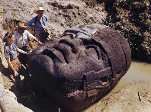 coolartefact - One of the four colossal heads carved by Olmecs...