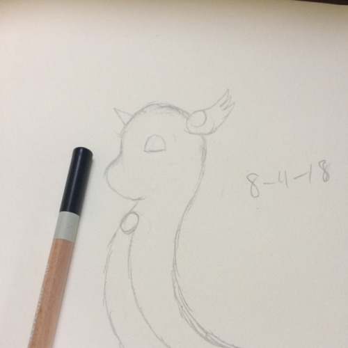 New sketchbook. I did a warmup practice of pink Dragonair for...