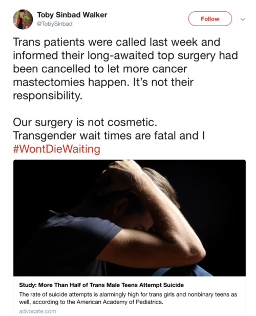 tooiconic - transactivistsitow - Trans patients were called last...