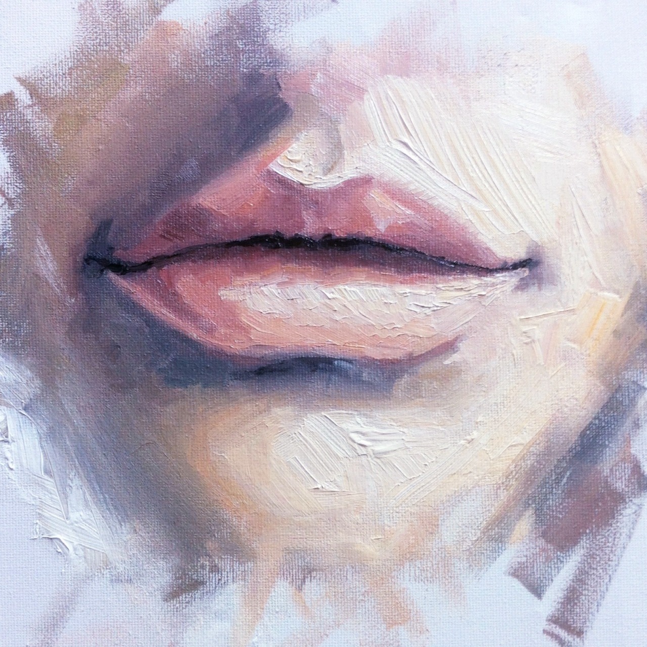 “Lips Study” Oil on Canvas by Nina Klein ninakleinart.tumblr.com