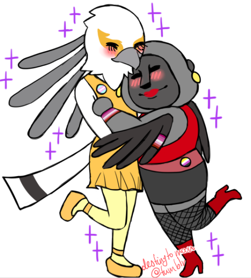 destinytomoon - I watched Aggretsuko, and I drew my favs ships...