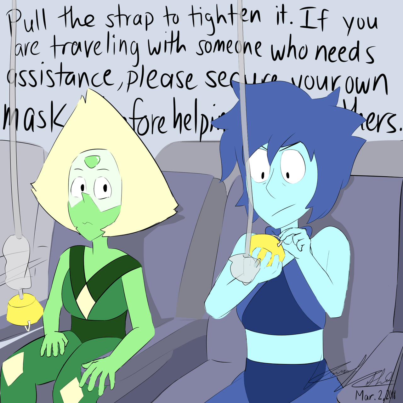 Lapis is just securing her mask first. Inspired by this week’s podcast.