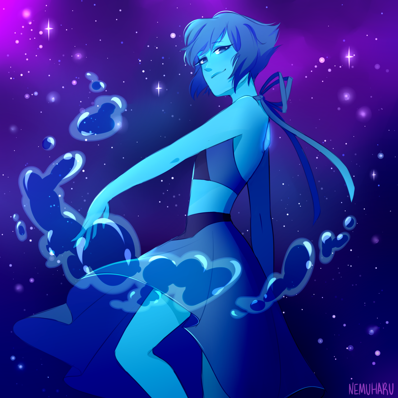 Lapis Lazuli fanart from awhile back!! Galaxy is always super fun to draw lololol This is like one of the only things I’ve drawn lately that actually looks complete _(´ཀ`」 ∠)_