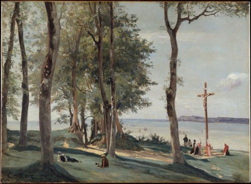 met-european-paintings:Honfleur: Calvary by Camille Corot,...