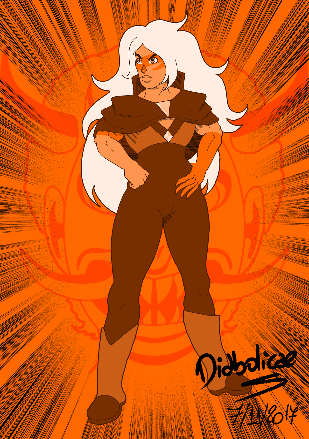 Huevember #2 - Jasper Here’s my second entry for the Huevember series, following the orange hue, I decided to draw everyone’s most loved space Cheeto Buff Gem, Jasper!