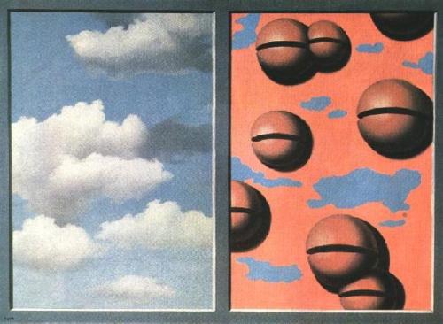 artist-magritte - Pink Belles, Tattered Skies, 1930, Rene...