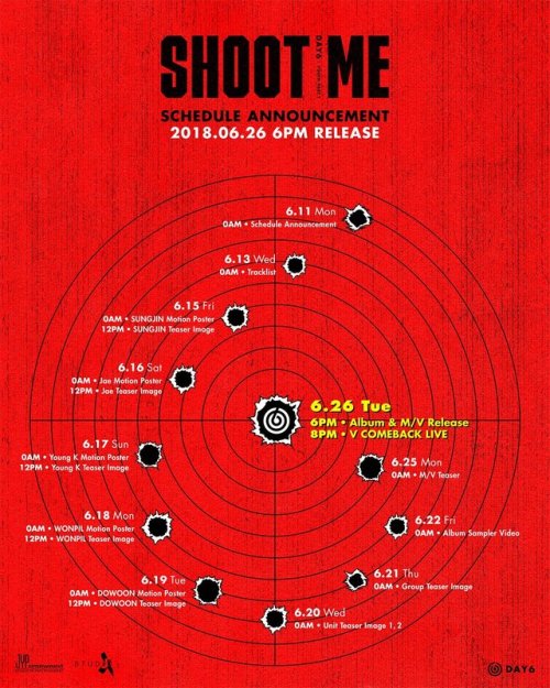 fy-parksungjin - DAY6 <Shoot Me - Youth Part 1> Schedule...