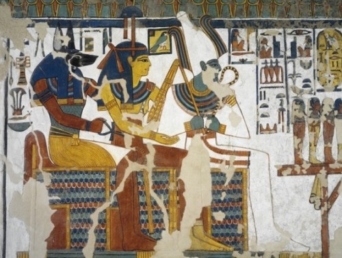 grandegyptianmuseum - Relief depicting Osiris, Imentet-Hathor...