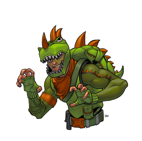 Rex from Fortnite, drawn by John West with my colours.