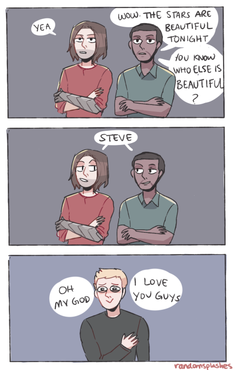 randomsplashes - how to make steve blush - a guide by bucky and sam