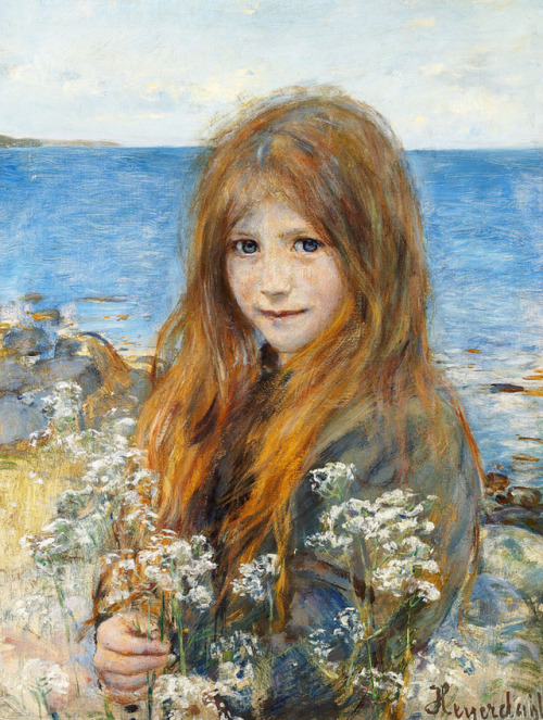 lionofchaeronea - Little Girl on the Beach, Hans Heyerdahl...