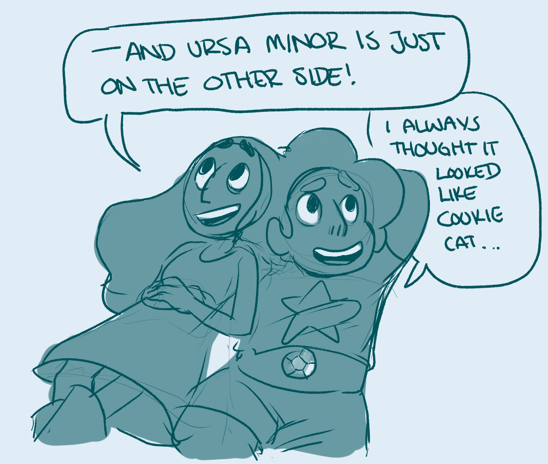 Anonymous said: can you draw some more wholesome steven x connie Answer: Star child junior never really learned the stars…