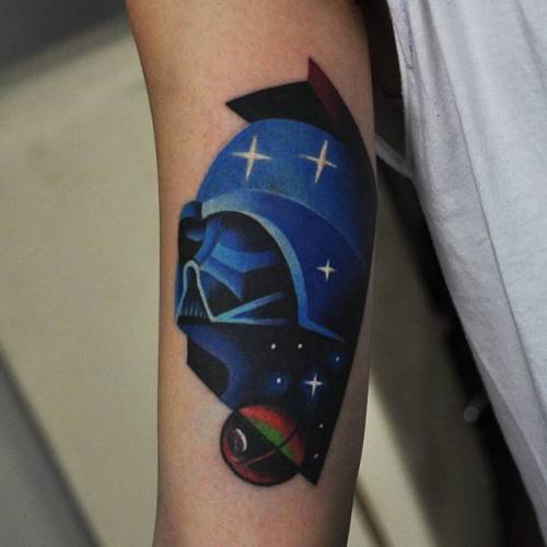 By David Côté, done in Milan. http://ttoo.co/p/22779 film and book;davidcote;fictional character;inner arm;contemporary;darth vader;star wars;facebook;star wars characters;twitter;medium size