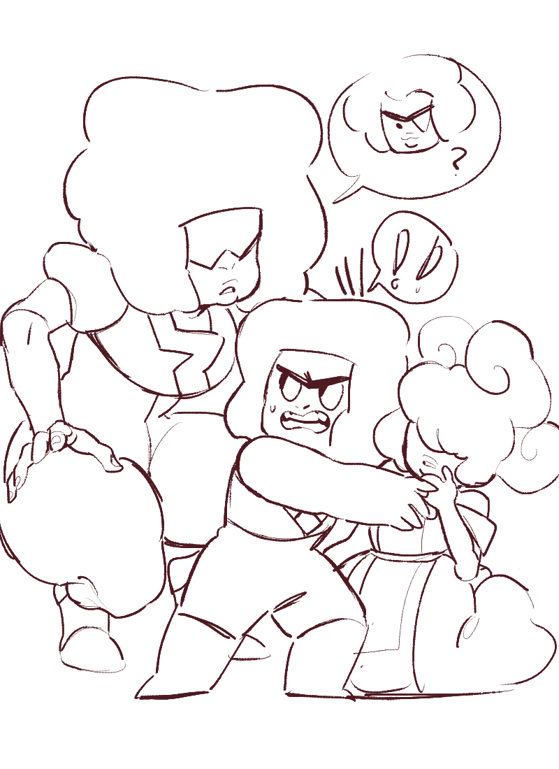 AU where everything is the same but hessonite is a garnet fusion