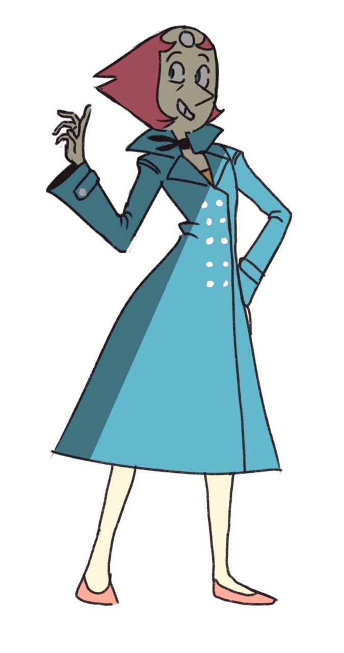 concept: pearl in a trenchcoat yes this does resemble Lucy (best girl)