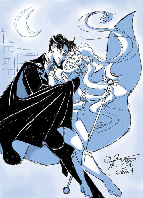 ginabiggs - A little Sailor Moon and Tuxedo Mask snuggling by...