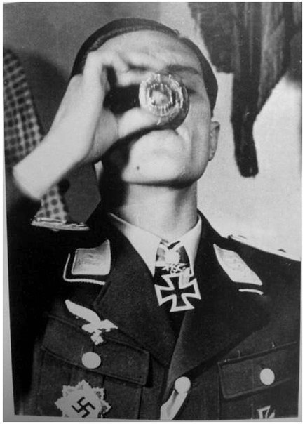jochenmarseille:Hans-Joachim Marseille drinks some alcohol