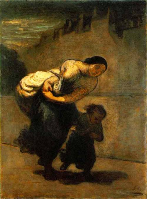 The Burden (The Laundress), Honore DaumierMedium: oil,canvas