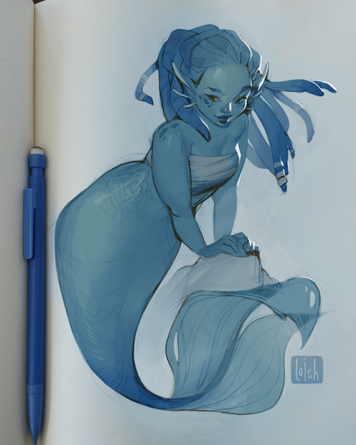 loish - Another sketch for #mermay! This one was drawn on paper,...