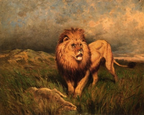rosa-bonheur - Lion and Prey (also known as The Kill), Rosa...