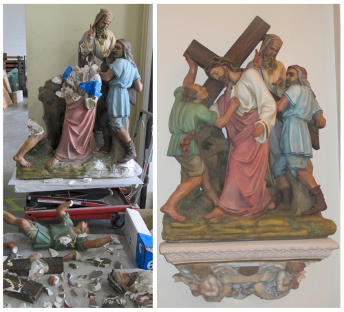#Wednesday #BeforeAfter Stations of the Cross restoration for...