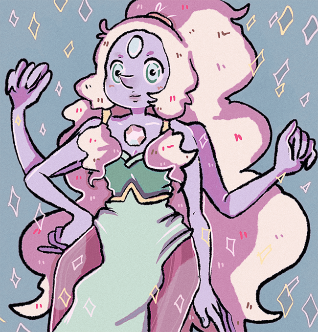 Steven Universe Opal / art trade with the lovely @zincellis