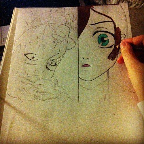 Sketching a sad scene for my story “Transcendent.”...