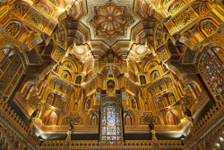 wanderlusteurope: Intricate ceiling in the Arab Room of Cardiff Castle