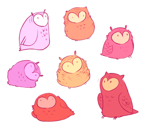 pom-seedss - snowysaur - owlsI love them all