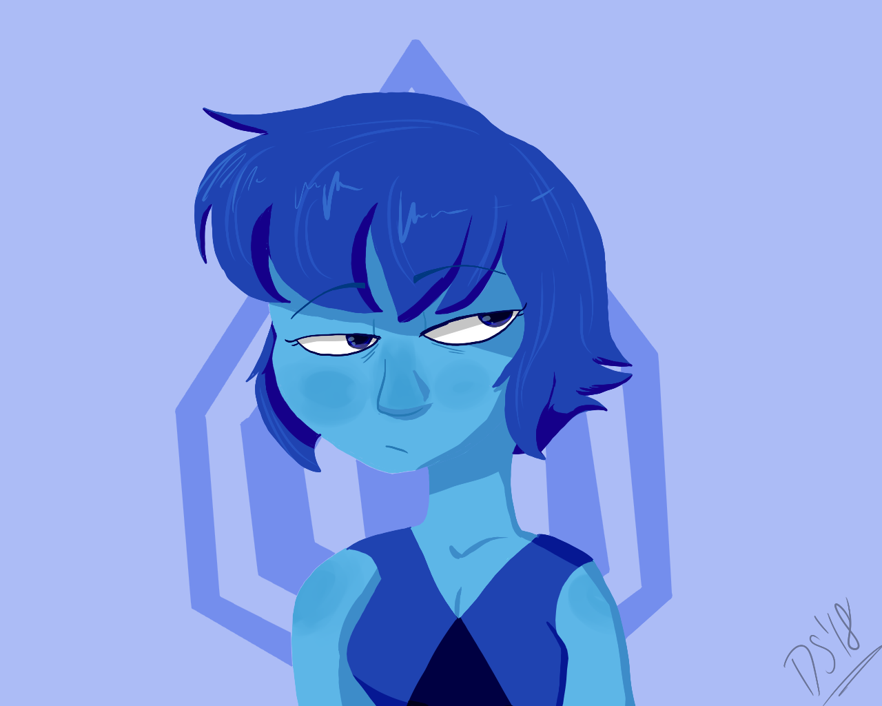 I’m trying to do some lineless art… Lapis looks pretty much like me right now.