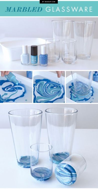 morediy - DIY Marbled Glassware // www.makeup.com