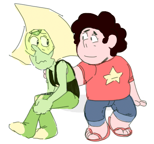 Anonymous said: peridot + steven plz their friendship is one of my favourite relationships in the series Answer: alright! heres steven comforting his good friend peridot!