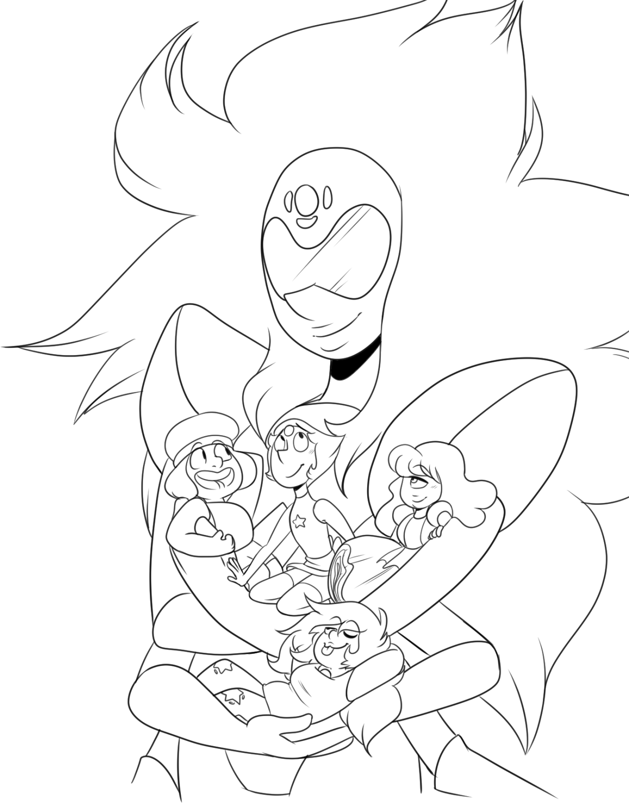 Anonymous said: Prompt: Alexandrite hugging all her components... Answer: ALEXANDRITE GOT TOO MANY GOTTDANG ARMS.