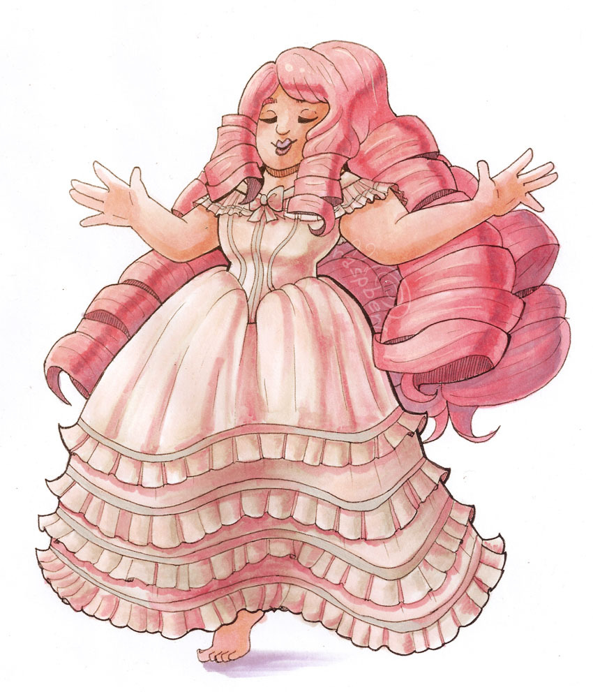 Rose Quartz in a pretty dress.
