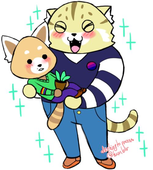 destinytomoon - I watched Aggretsuko, and I drew my favs ships...