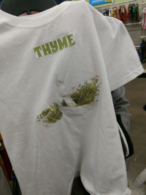 shiftythrifting - A shirt with… magazine clippings of thyme glued...