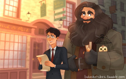 justanotherdrarryblog - lulusketches - Hagrid going back to...